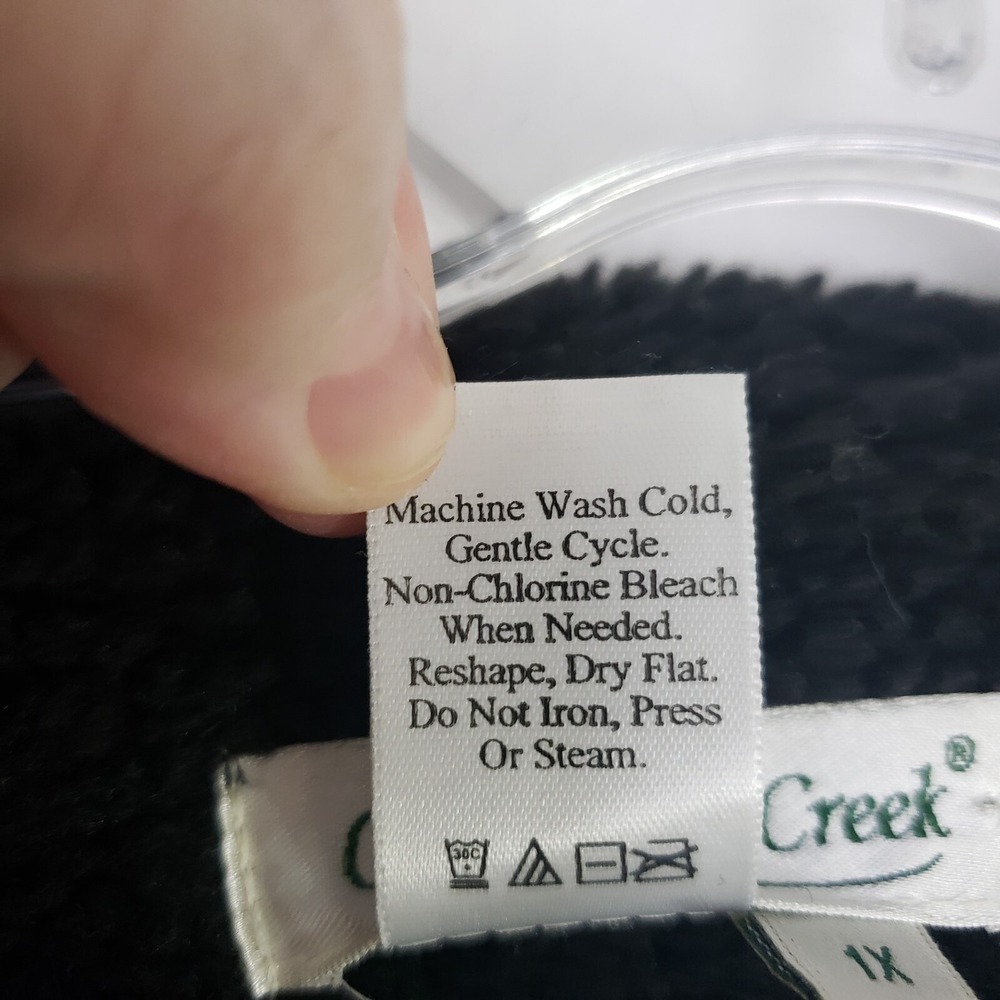 Coldwater Creek Jacket 1X Olive Green Black Paisley Knit Sleeve‎ Toggle Closure - Picture 8 of 10